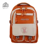 تصویر اختصاصی از نمای جلوی کوله پشتی مدرسه یونیک ۱۰۱۴ در رنگ نارنجی