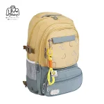 تصویر اختصاصی از نمای جلو و کناری کوله پشتی مدرسه یونیک ۱۰۳۳ در رنگ خردلی