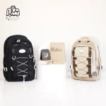 تصویر اختصاصی از نمای جلوی کوله پشتی مدرسه زاندی ۰۰۰۸ در رنگ کرم مشکی