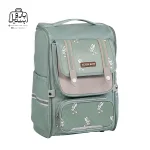 تصویر اختصاصی از نمای جلو و کناری کوله پشتی مدرسه زاندی ۱۱۷۸ در رنگ سبز پاستیلی