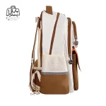 تصویر اختصاصی از نمای کناری کوله پشتی مدرسه زاندی ۱۲۲۷ در رنگ شکلاتی