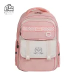 تصویر اختصاصی از نمای جلوی کوله پشتی مدرسه زاندی ۱۲۲۷ در رنگ صورتی