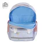 تصویر اختصاصی از زیپ باز کوله پشتی مدرسه زاندی ۱۲۵۳ در رنگ آبی روشن