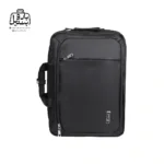 تصویر اختصاصی از نمای جلوی کیف دستی لپ‌تاپی نوژیا کد ۱۳۶۵ به صورت عمودی در رنگ مشکی