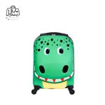 تصویر اختصاصی از نمای جلوی چمدان بچگانه داییناسور در رنگ سبز