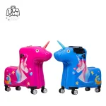 تصویر اختصاصی از چمدان کودک اسکوتری طرح unicorn در رنگ صورتی و آبی