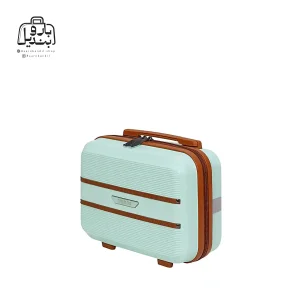 تصویر اختصاصی از نمای جلو و کناری چمدان تیتان پلورا ونیز کیف ارایشی در رنگ آبی الکتریکی