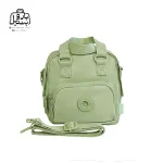 تصویر اختصاصی از نمای جلوی کیف زنانه دوشی بوبو همراه با بند کد ۷۶۵۸ در رنگ سبز روشن