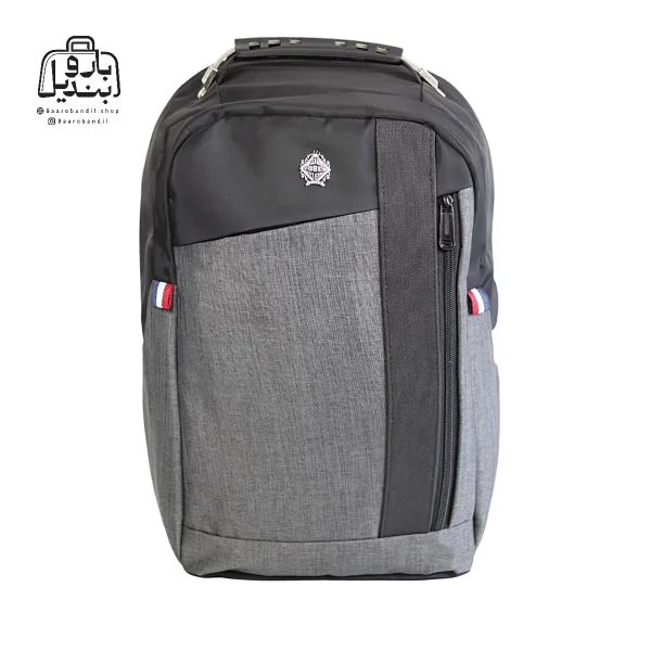 تصویر اختصاصی از نمای جلوی کوله‌پشتی مونکلر کد h۳۲ در رنگ مشکی طوسی