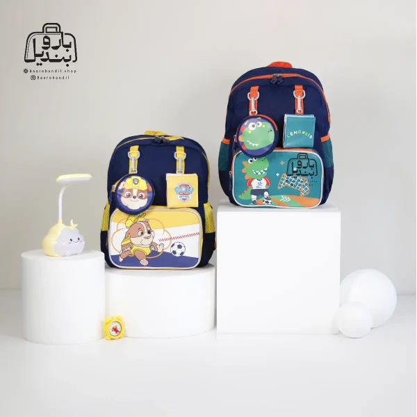 تصویر اختصاصی از نمای جلوی کوله‌ مهدکودکی pow patrol کد ۱۸۶۸ در رنگ سبز زرد