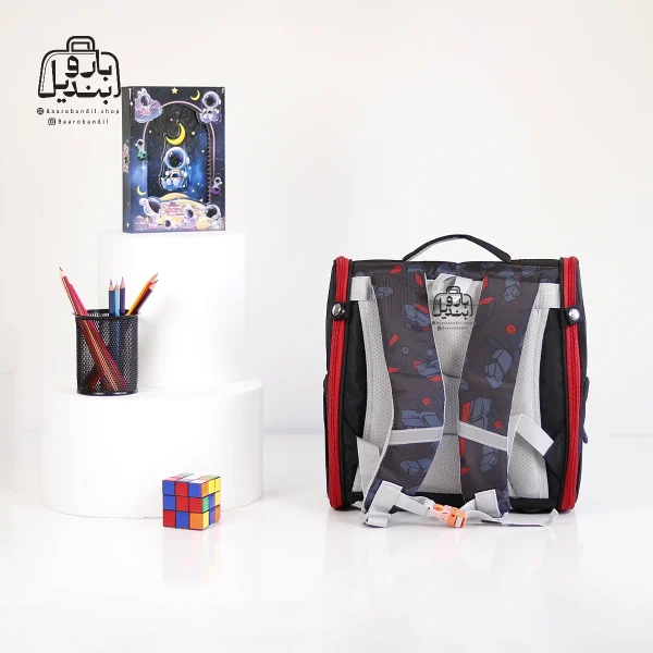 تصویر اختصاصی از نمای پشتی کوله پشتی مدرسه beinto کد ۲۳۶۶ در رنگ مشکی