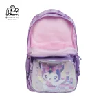 تصویر اختصاصی از زیپ باز کوله پشتی مدرسه هونکا ۲۶۱۸ طرح کرومی در رنگ یاسی