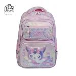 تصویر اختصاصی از نمای جلوی کوله پشتی مدرسه هونکا ۲۶۱۸ طرح کرومی در رنگ صورتی