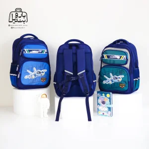 تصویر اختصاصی از نمای پشتی کوله پشتی مدرسه هونکا ۳۳۱۶ در رنگ سرمه‌ای سبز آبی