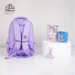 تصویر اختصاصی از نمای پشتی کوله پشتی مدرسه kamiqi کد ۸۲۲۱ در رنگ یاسی