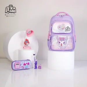 تصویر اختصاصی از نمای جلوی کوله پشتی مدرسه هونکا ۲۶۲۳ طرح کرومی در رنگ یاسی