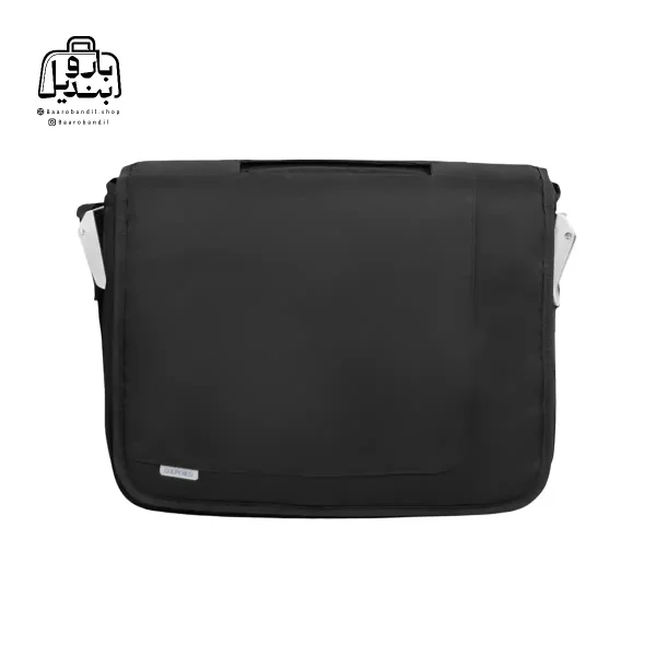 تصویر اختصاصی از نمای جلوی کیف دستی لپ‌تاپی آکسفورد کد ox-۰۰۱ در مشکی