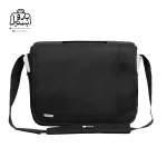 تصویر اختصاصی از نمای جلوی کیف دستی لپ‌تاپی آکسفورد کد ox-۰۰۱ همراه با بند در مشکی