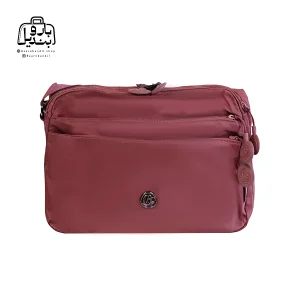 تصویر اختصاصی از نمای جلوی کیف زنانه دوشی بوبو کد ۱-۸۰۱۳ در رنگ زرشکی