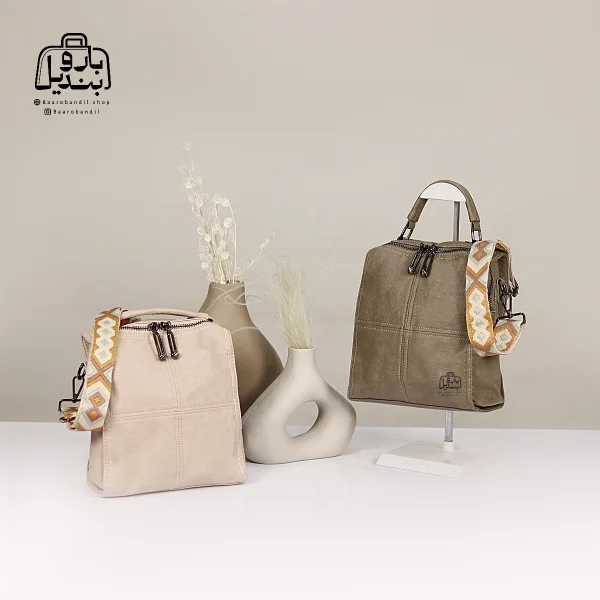 تصویر اختصاصی از نمای جلوی کیف دوشی زنانه موجیتو کد 7660 در رنگ سبز کرم