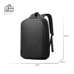 تصویر اختصاصی از نمای جلو و کناری کوله پشتی بنج کد 7251 در رنگ مشکی همراه با سایزبندی