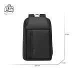 تصویر اختصاصی از نمای جلوی کولهپشتی بنج کد ۷۶۶۳ در رنگ مشکی همراه با سایزبندی