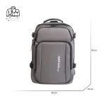 تصویر اختصاصی از نمای جلوی کوله بنج کد h۱۰۵۱ در رنگ طوسی همراه با سایزبندی