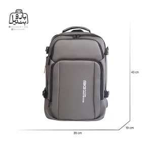 تصویر اختصاصی از نمای جلوی کوله بنج کد h۱۰۵۱ در رنگ طوسی همراه با سایزبندی