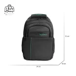 تصویر اختصاصی از نمای جلوی کوله‌پشتی بنتون کد ۱۷۸۵ در رنگ مشکی همراه با سایزبندی