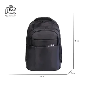 تصویر اختصاصی از نمای جلوی کوله‌پشتی condotti کد ۱۷۸۵ در رنگ مشکی همراه با سایزبندی