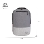 تصویر اختصاصی از نمای جلوی کوله‌پشتی امیگرنت کد ۱۰۰ در رنگ طوسی نوک‌مدادی همراه با سایزبندی