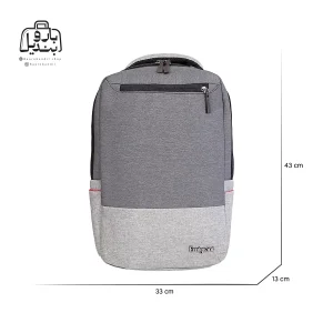 تصویر اختصاصی از نمای جلوی کوله‌پشتی امیگرنت کد ۱۰۰ در رنگ طوسی نوک‌مدادی همراه با سایزبندی