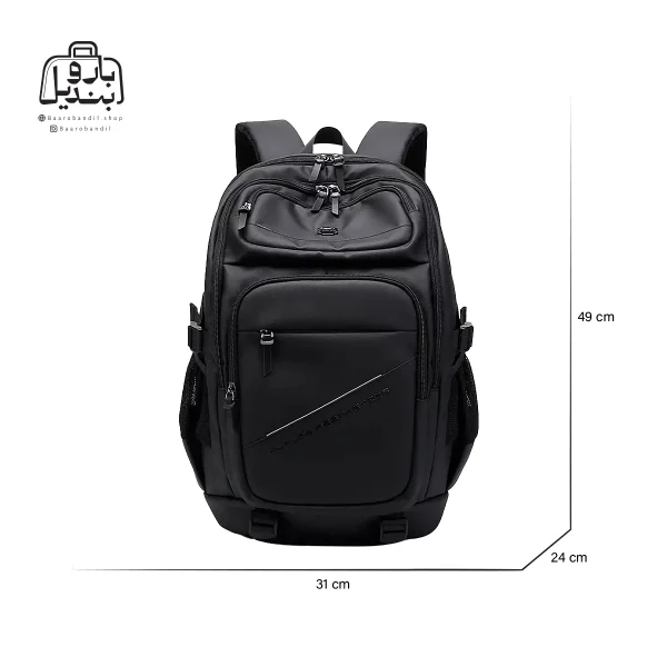 تصویر اختصاصی از نمای جلوی کوله کاکا کد ۰۰۰۱ در رنگ مشکی