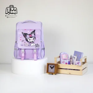 تصویر اختصاصی از نمای جلوی کوله‌پشتی مدرسه کرومی کد ۹۹۹ در رنگ یاسی