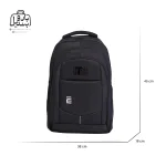 تصویر اختصاصی از نمای جلوی کوله‌پشتی ام آی کد ۱۷۸۰ در رنگ مشکی همراه با سایزبندی