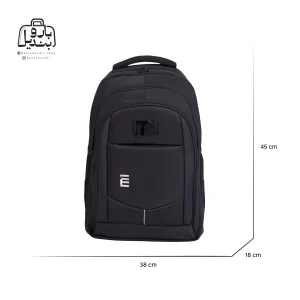 تصویر اختصاصی از نمای جلوی کوله‌پشتی ام آی کد ۱۷۸۰ در رنگ مشکی همراه با سایزبندی