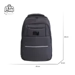 تصویر اختصاصی از نمای جلوی کوله‌پشتی ام آی کد ۱۷۸۲ در رنگ مشکی همراه با سایزبندی