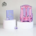 تصویر اختصاصی از نمای پشتی کوله پشتی مدرسه دلفین سایز بزرگ در رنگ بنفش