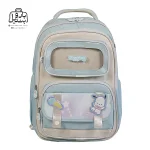 تصویر اختصاصی از نمای جلوی کوله پشتی مدرسه هپی بیبی کد ۱۳۰۵ در رنگ سبز پاستیلی