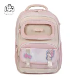 تصویر اختصاصی از نمای جلوی کوله پشتی مدرسه هپی بیبی کد ۱۳۰۵ در رنگ صورتی