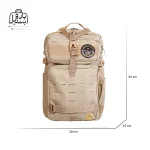 تصویر اختصاصی از نمای جلوی کوله‌پشتی تاکتیکال کد ۴۵۱۲ در رنگ کرمی همراه با سایزبندی