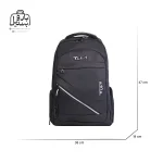 تصویر اختصاصی از نمای جلوی کوله‌پشتی تامی کد ۱۷۸۴ در رنگ مشکی همراه با سایزبندی