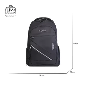 تصویر اختصاصی از نمای جلوی کولهپشتی تامی کد ۱۷۸۴ در رنگ مشکی همراه با سایزبندی