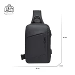 تصویر اختصاصی از نمای جلوی بادی‌ بگ (کراس بادی) بنج کد ۲۲۰۰۲ در رنگ مشکی با سایزبندی