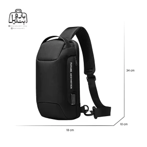 تصویر اختصاصی از نمای جلوی بادی بگ (کراس بادی) بنج کد ۲۲۰۸۵ در رنگ مشکی با سایزبندی