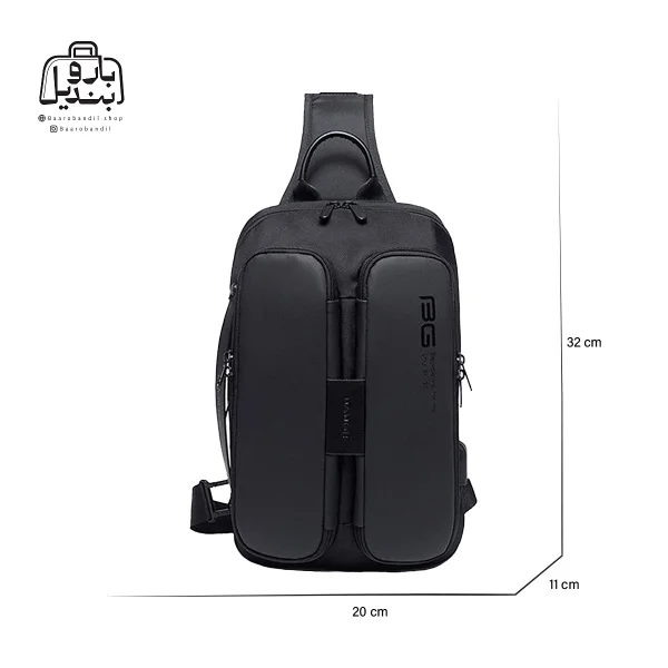 تصویر اختصاصی از نمای جلوی بادی‌ بگ (کراس بادی) بنج کد ۷۰۷۹ در رنگ مشکی با سایزبندی