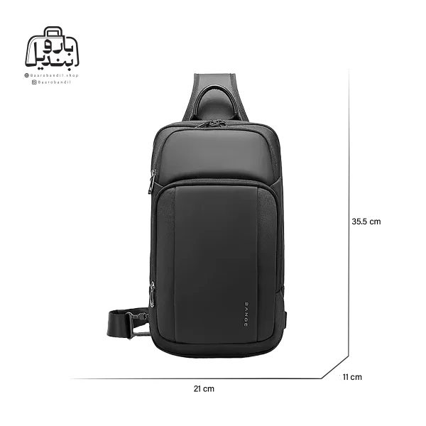 تصویر اختصاصی از نمای جلوی بادی‌ بگ (کراس بادی) بنج کد ۷۷۹۵ در رنگ مشکی با سایزبندی