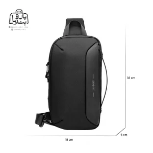 تصویر اختصاصی از نمای افقی جلوی بادی‌ بگ (کراس بادی) لیستات کد ۳۸۰۴ در رنگ مشکی با سایزبندی