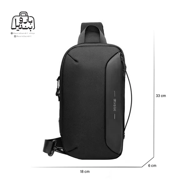 تصویر اختصاصی از نمای افقی جلوی بادی‌ بگ (کراس بادی) لیستات کد ۳۸۰۴ در رنگ مشکی با سایزبندی