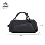 تصویر اختصاصی از نمای جلوی ساک ورزشی اوزوکو کد ۱۹۱۷ در رنگ مشکی همراه با سایزبندی